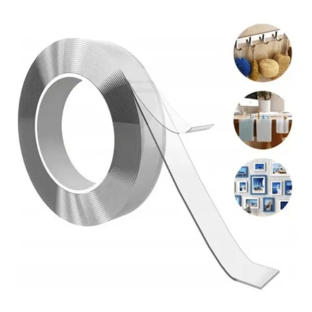 CINTA DOBLE CARA 3 METROS - Péga, usa y lava: la cinta reutilizable que no te deja tirado.