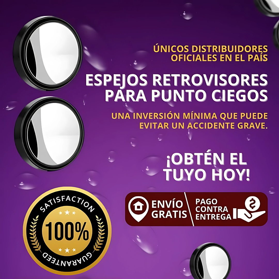 Par de Espejos de Punto Ciego – Visión total, conducción segura