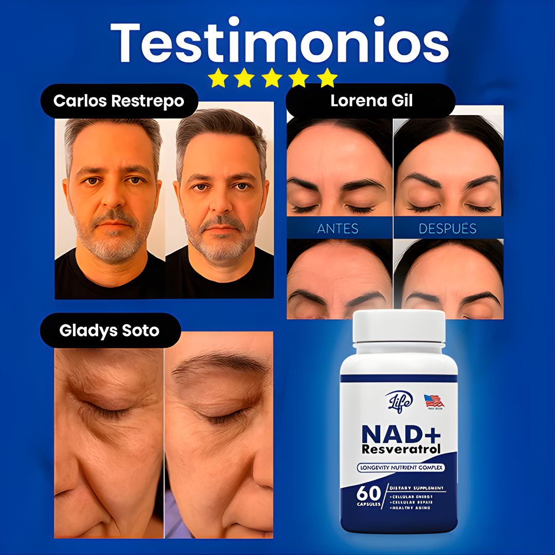 NAD RESVERATROL (OPTIMIZA LA FUNCIÓN COGNITIVA Y REFUERZA LAS NEURONAS) – Energía celular, enfoque mental y apoyo antioxidante avanzado