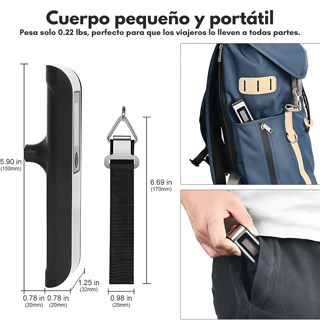 BÁSCULA PARA EQUIPAJE – Viaja sin sorpresas ni sobrepeso en tu maleta