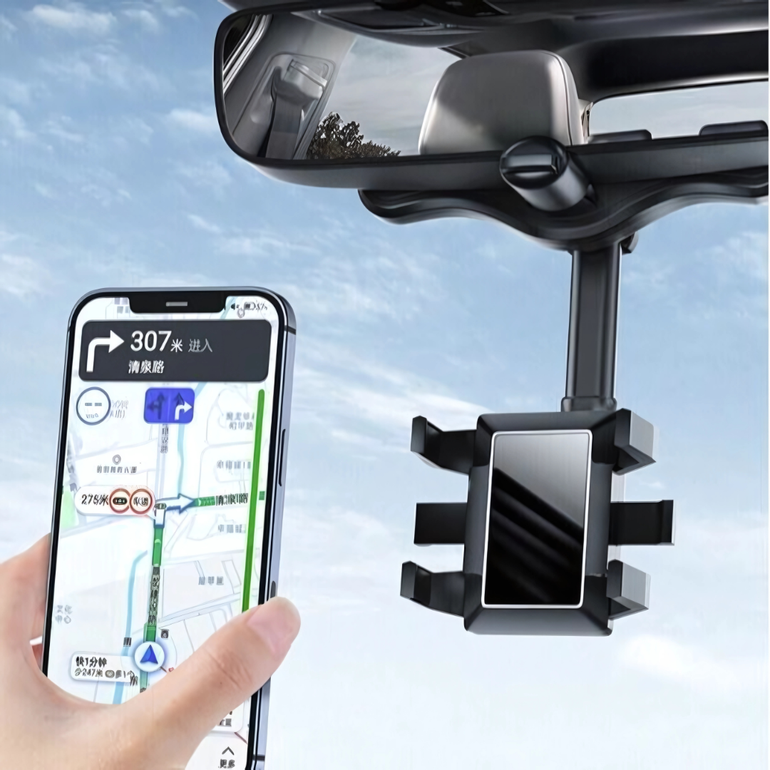 Soporte para Celular de Retrovisor – Mira el GPS sin quitar la vista del camino
