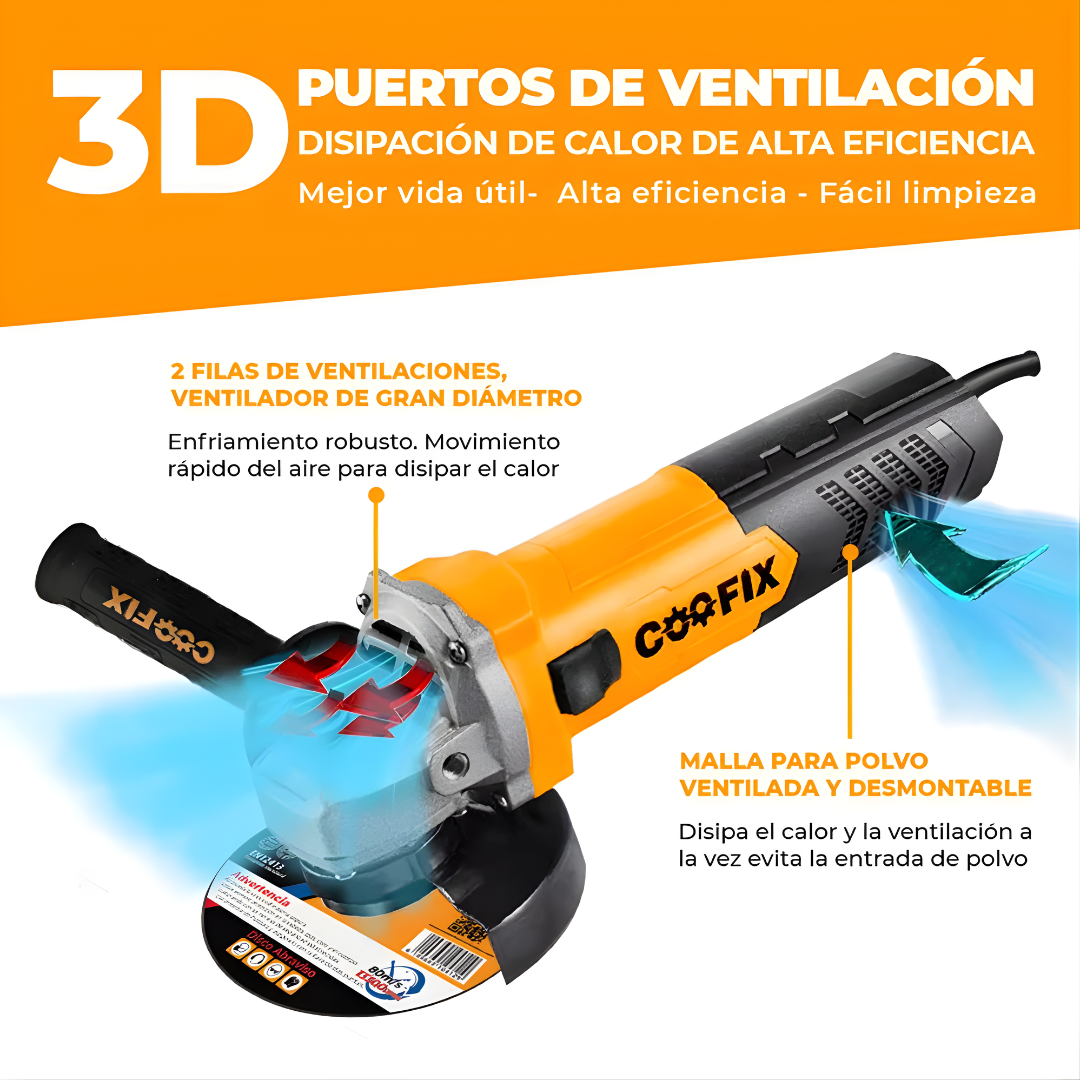 AMOLADORA / ESMERILADORA – Potencia profesional, cortes precisos y control total en cada trabajo