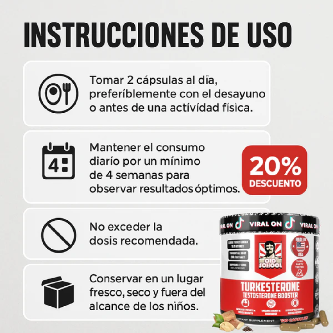 TUKESTERONE OLD SCHOOL – Potencia natural, rendimiento optimizado y apoyo muscular avanzado