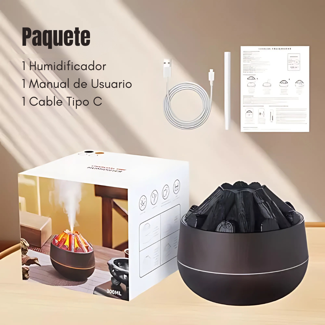 HUMIDIFICADOR VOLCÁN CON LUZ AMBIENTAL – Aire más fresco, ambiente relajante y diseño visual único