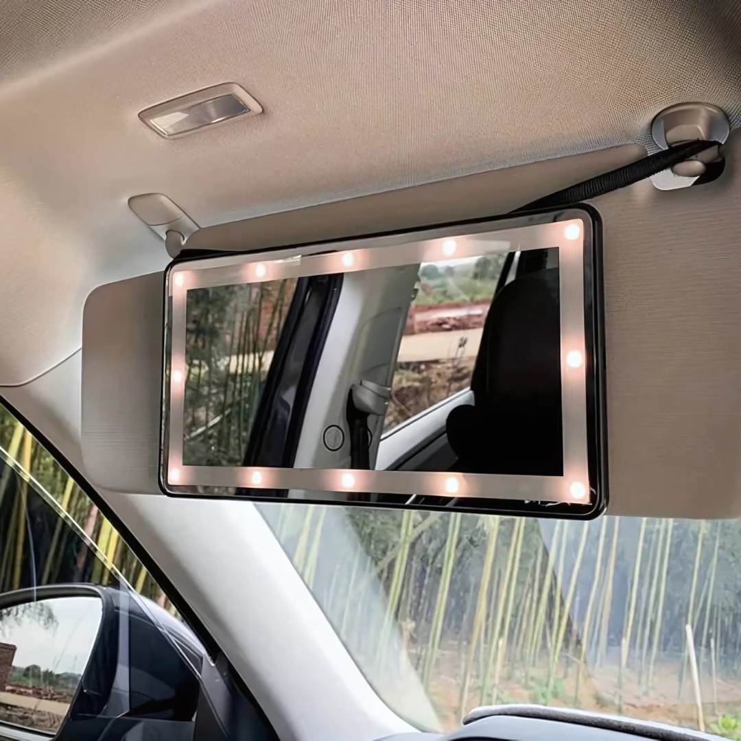 Espejo CarGlam LED - Ilumina tu rutina y retoca con precisión en cualquier momento.