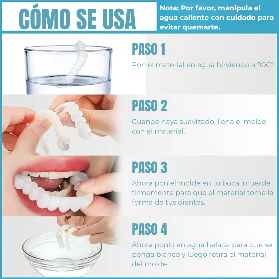 Dientes postizos PerfectDent – Corrige, protege y brilla.