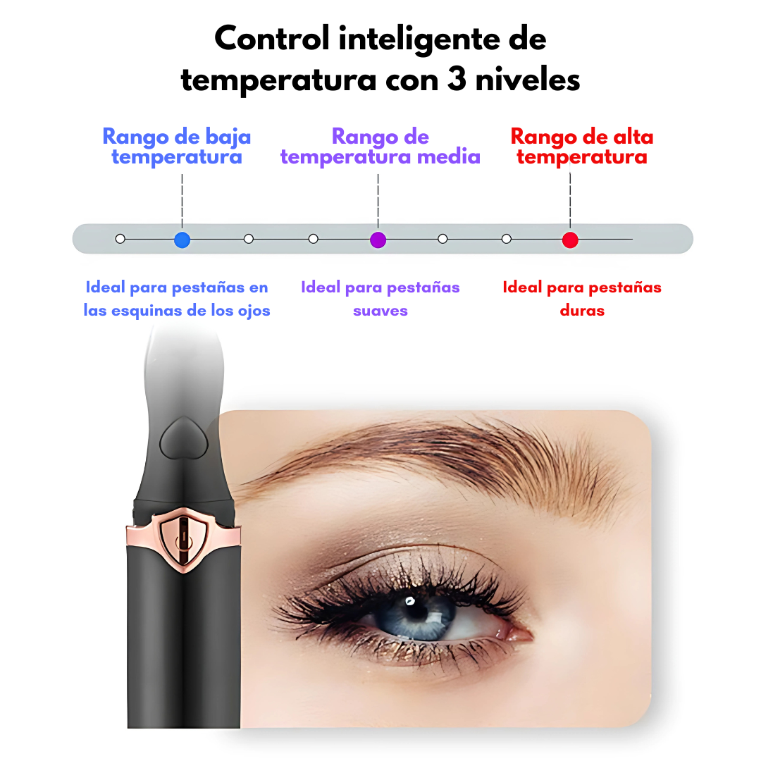 RIZADOR DE PESTAÑAS ELÉCTRICO CON CEPILLO – Curva perfecta que dura todo el día