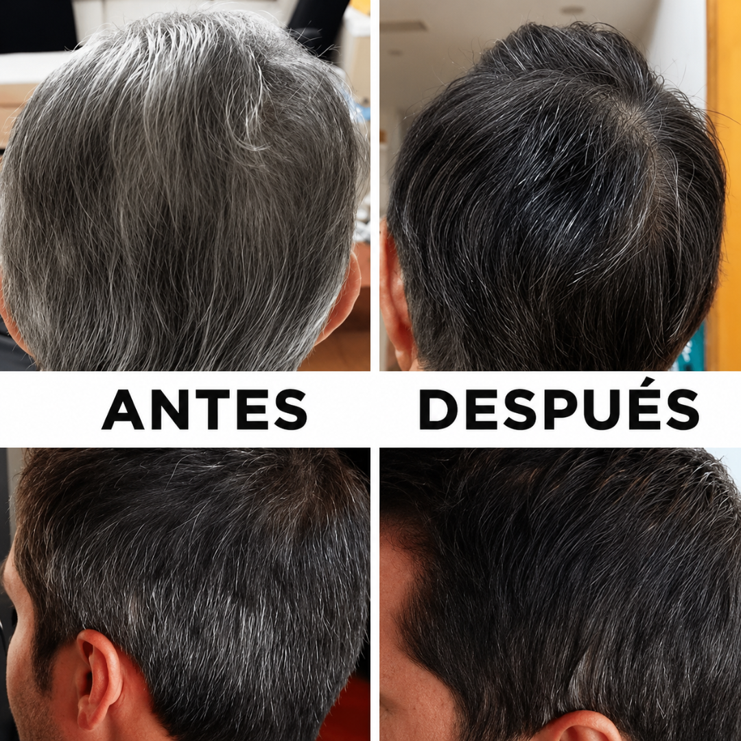 SHAMPOO CUBRE CANAS — Las canas desaparecen en el mismo lavado. Sin tinte, sin espera, sin compromiso.