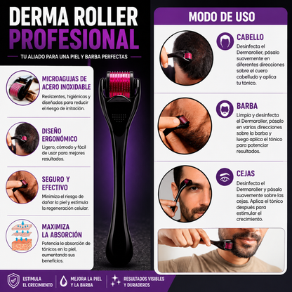 DERMA ROLLER PROFESIONAL – Barba y entradas más cuidadas