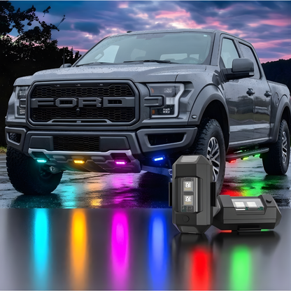 LUCES LED PARA CARRO O MOTO (4 UNIDADES) – Iluminación potente, estilo personalizado y visibilidad total en cada recorrido