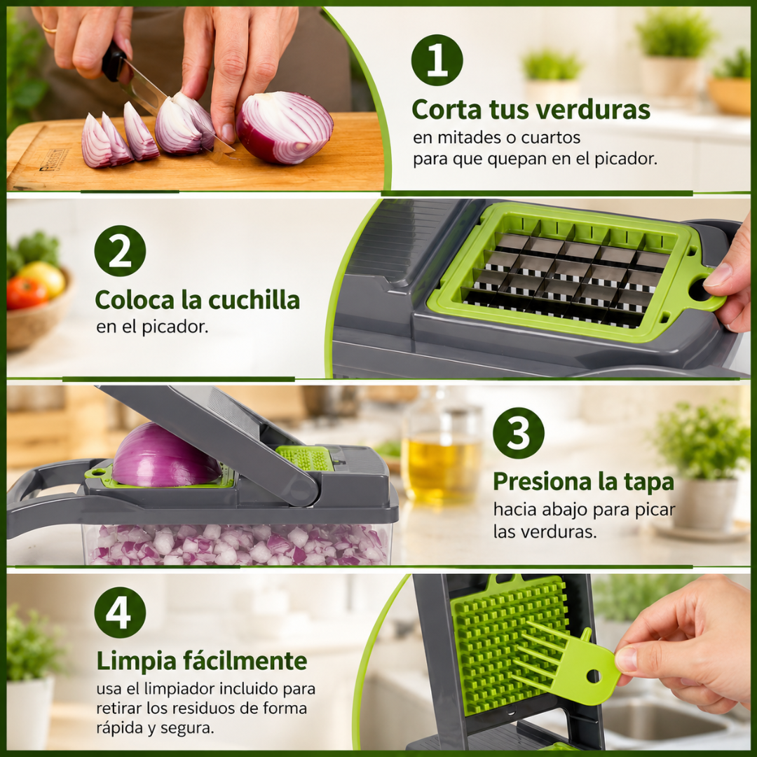 PICADOR Y CORTADOR MULTIFUNCIONAL – Cortes rápidos y cocina práctica