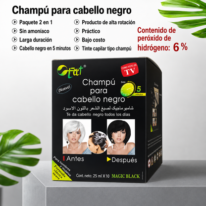 SHAMPOO CUBRE CANAS — Las canas desaparecen en el mismo lavado. Sin tinte, sin espera, sin compromiso.