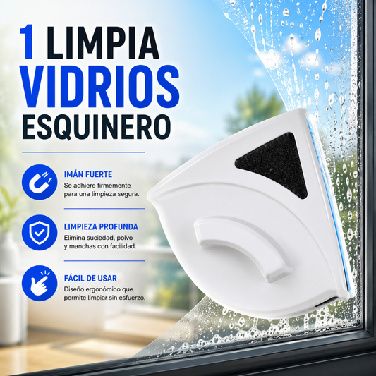 1 LIMPIA VIDRIOS ESQUINERO – Limpia ambos lados seguro