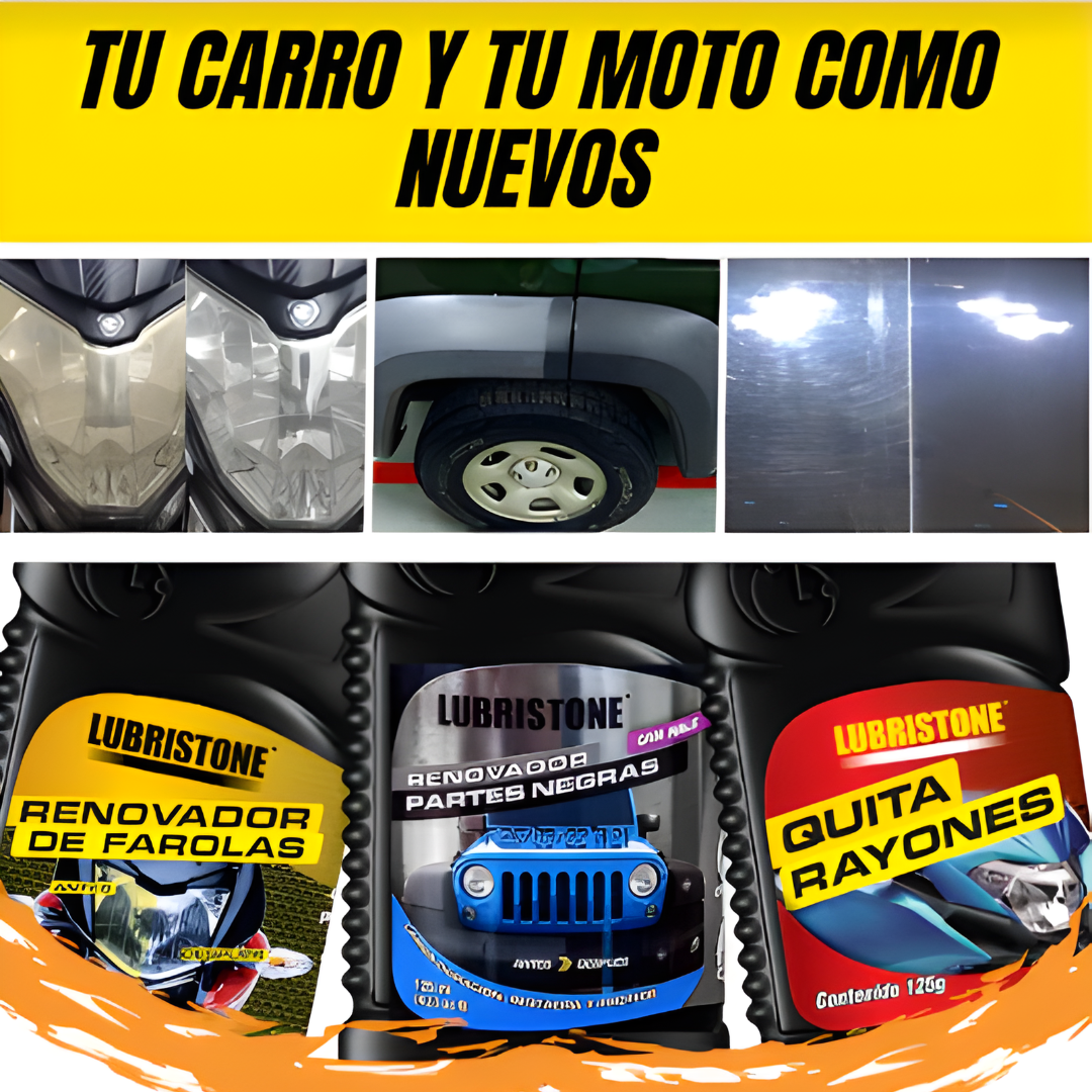KIT RENOVACIÓN LUBRISTONE – Restaura, protege y devuelve el brillo original a tu auto