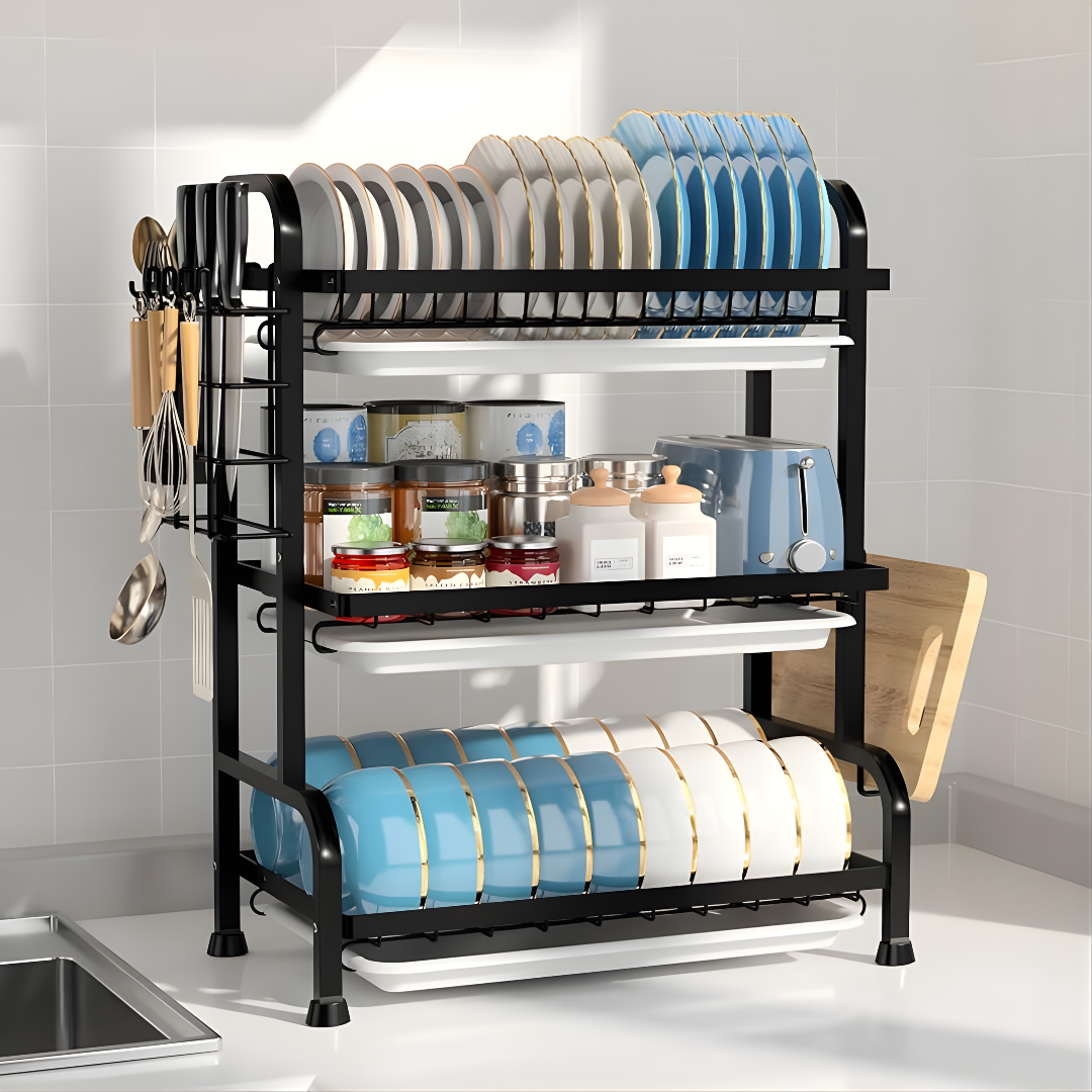 ESCURRIDOR DE PLATOS 3 NIVELES – Máxima organización, secado eficiente y cocina siempre ordenada