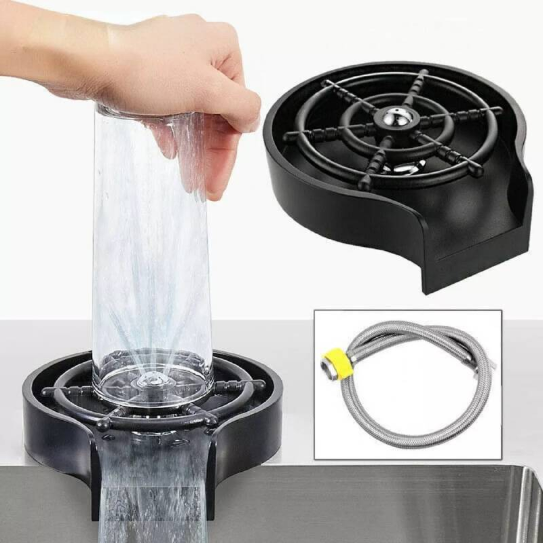 LAVADOR DE COPAS — Un empuje y el vaso sale limpio, sin escobilla, sin tiempo perdido y sin desperdiciar agua