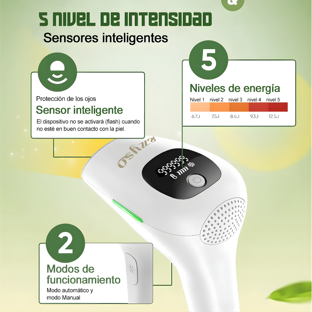 DEPILADORA LASER IPL (LUZ PULSADA INTENSA) – Piel suave y sin vello desde casa, sin dolor ni salones