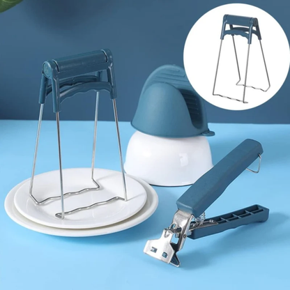 KIT DE PINZAS ANTIDESLIZANTES PARA PLATOS ACERO INOXIDABLE - Seguridad total para manipular platos y ollas calientes