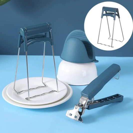 KIT DE PINZAS ANTIDESLIZANTES PARA PLATOS ACERO INOXIDABLE - Seguridad total para manipular platos y ollas calientes