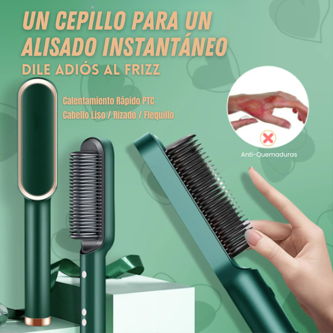 CEPILLO ALISADOR 2 EN 1 – Alisa, cuida y da brillo en un solo paso.