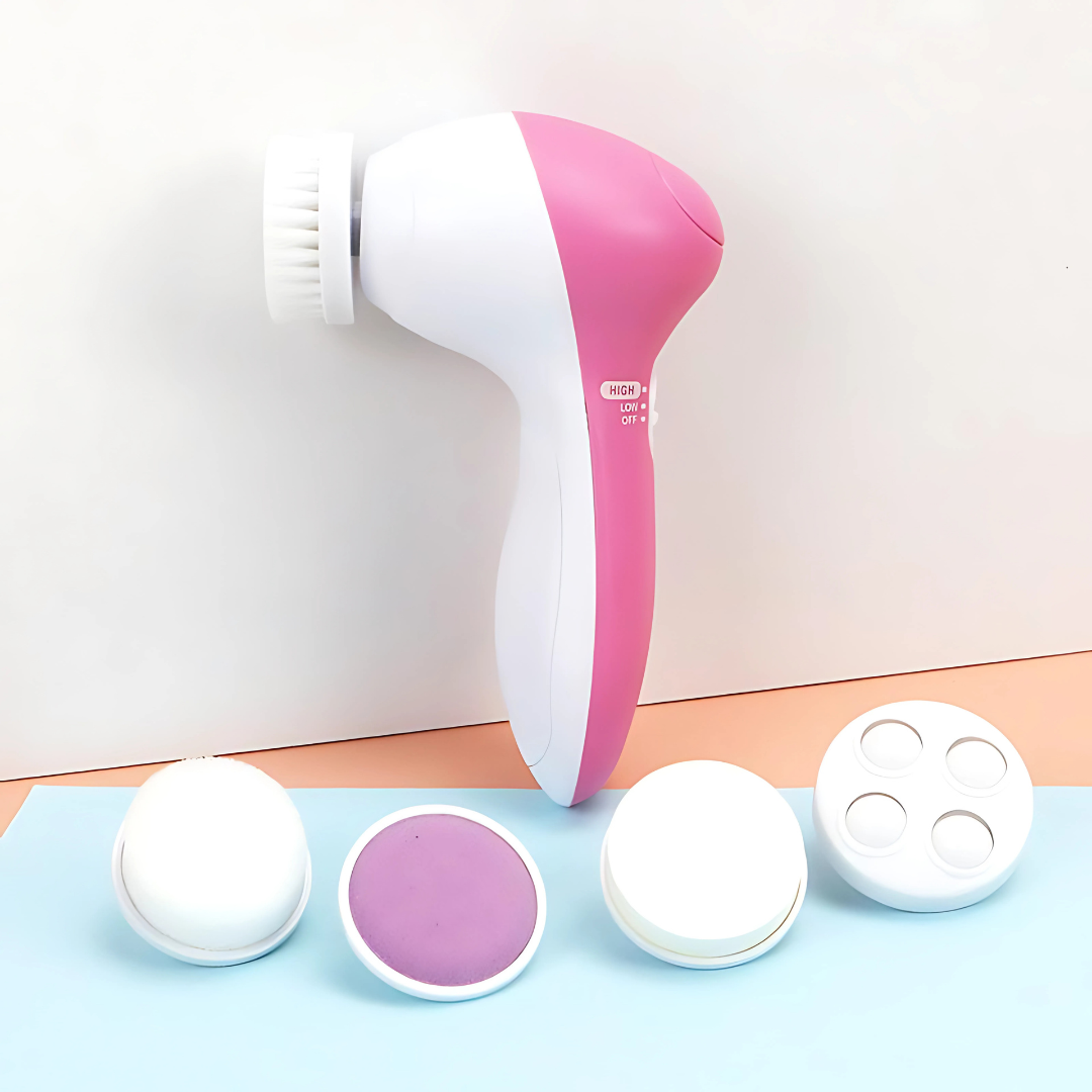 CEPILLO DE LIMPIEZA FACIAL 5 EN 1 – Limpieza profunda, exfoliación completa y cuidado facial en casa