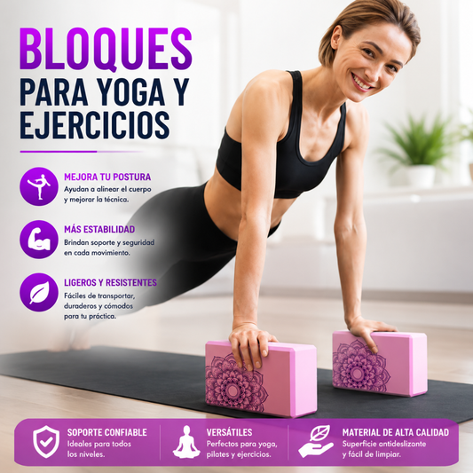 BLOQUES PARA YOGA Y EJERCICIOS – Soporte y alivio corporal