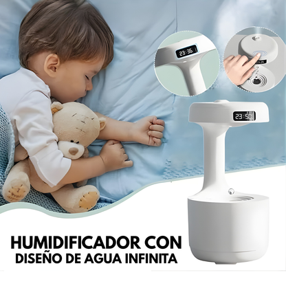 HUMIDIFICADOR CON DISEÑO DE AGUA INFINITA – Aire más fresco, ambiente relajante y diseño visual único