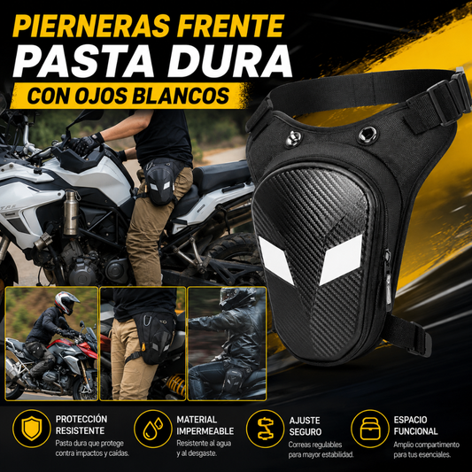PIERNERAS FRENTE PASTA DURA CON OJOS BLANCOS — Diseño agresivo y espacio real para tu moto