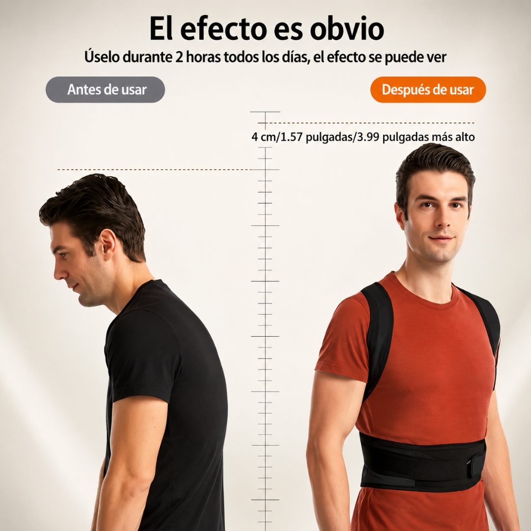 CORRECTOR POSTURAL AJUSTABLE – Mejora tu postura, soporte lumbar y comodidad diaria