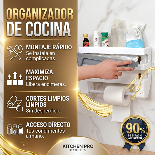 ORGANIZADOR DE COCINA FABRICADO EN PLÁSTICO RESISTENTE – Orden práctico 4 en 1