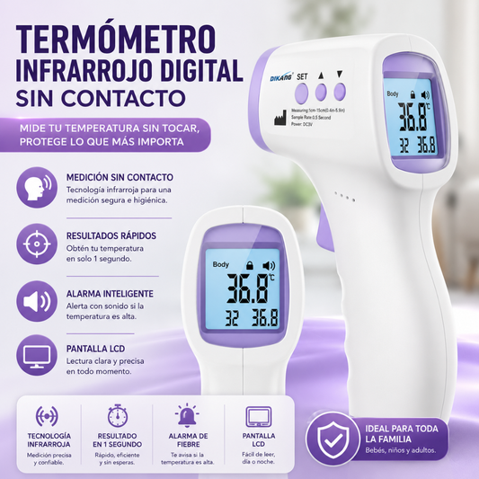 TERMÓMETRO INFRARROJO DIGITAL SIN CONTACTO – Medición rápida y segura