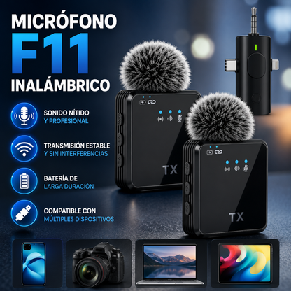 MICRÓFONO F11 INALÁMBRICO – Audio claro sin ruido