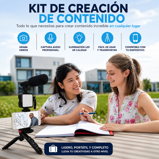 TRIPODE CON LUZ LED Y MICROFONO MODELO AY49G – Crea contenido con mejor luz, audio y estabilidad