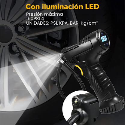 COMPRESOR DE AIRE ELÉCTRICO INALÁMBRICO – Inflado rápido, presión precisa y asistencia en cualquier lugar