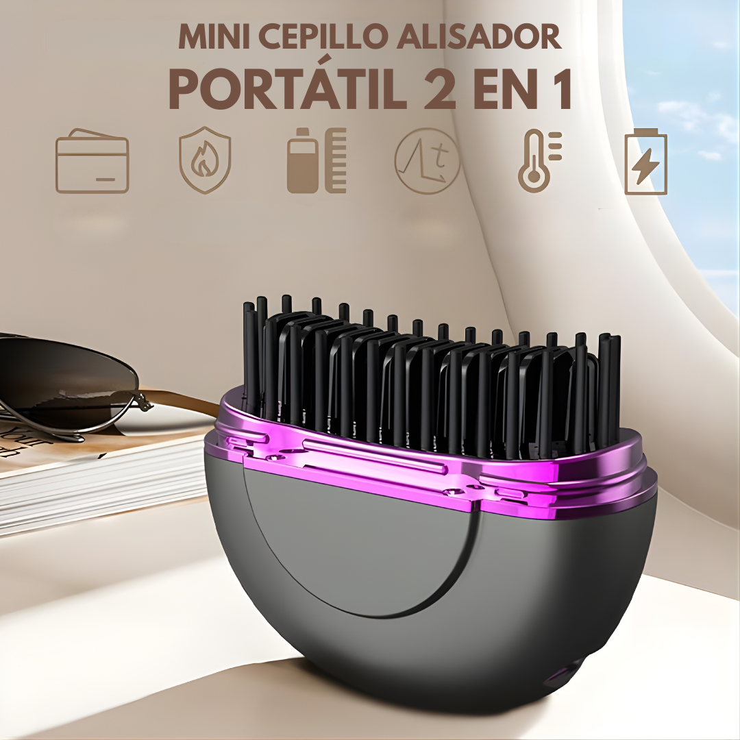 MINI CEPILLO ALISADOR PORTÁTIL 2 EN 1 – Cabello perfecto en minutos, estés donde estés