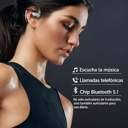 AUDIFONO CON MICROFONO Y AUDIO TRADUCTOR — Música, llamadas y traducción en tiempo real, todo en el mismo audífono