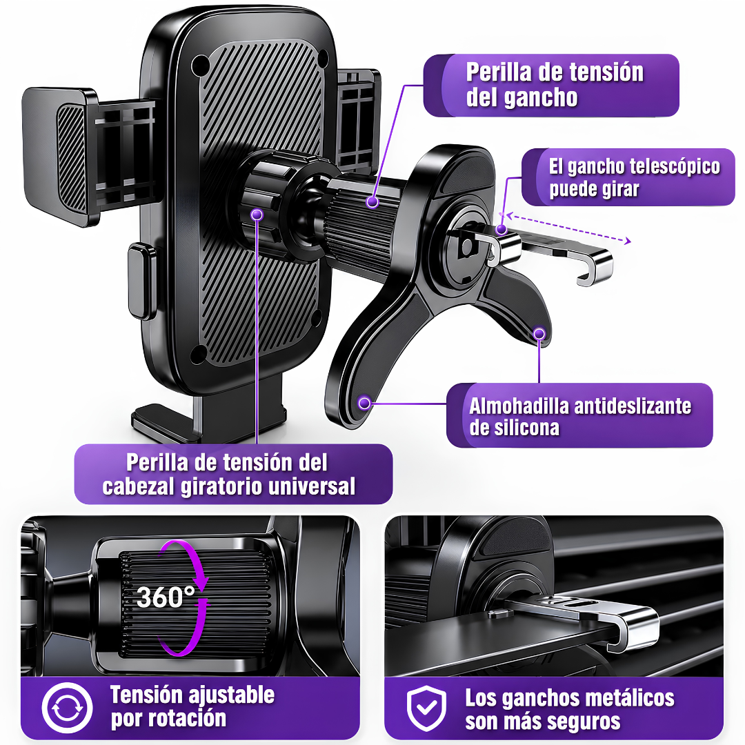 HOLDER CARRO WA-S54 WK DESING – Conduce con el celular visible, seguro y siempre a mano