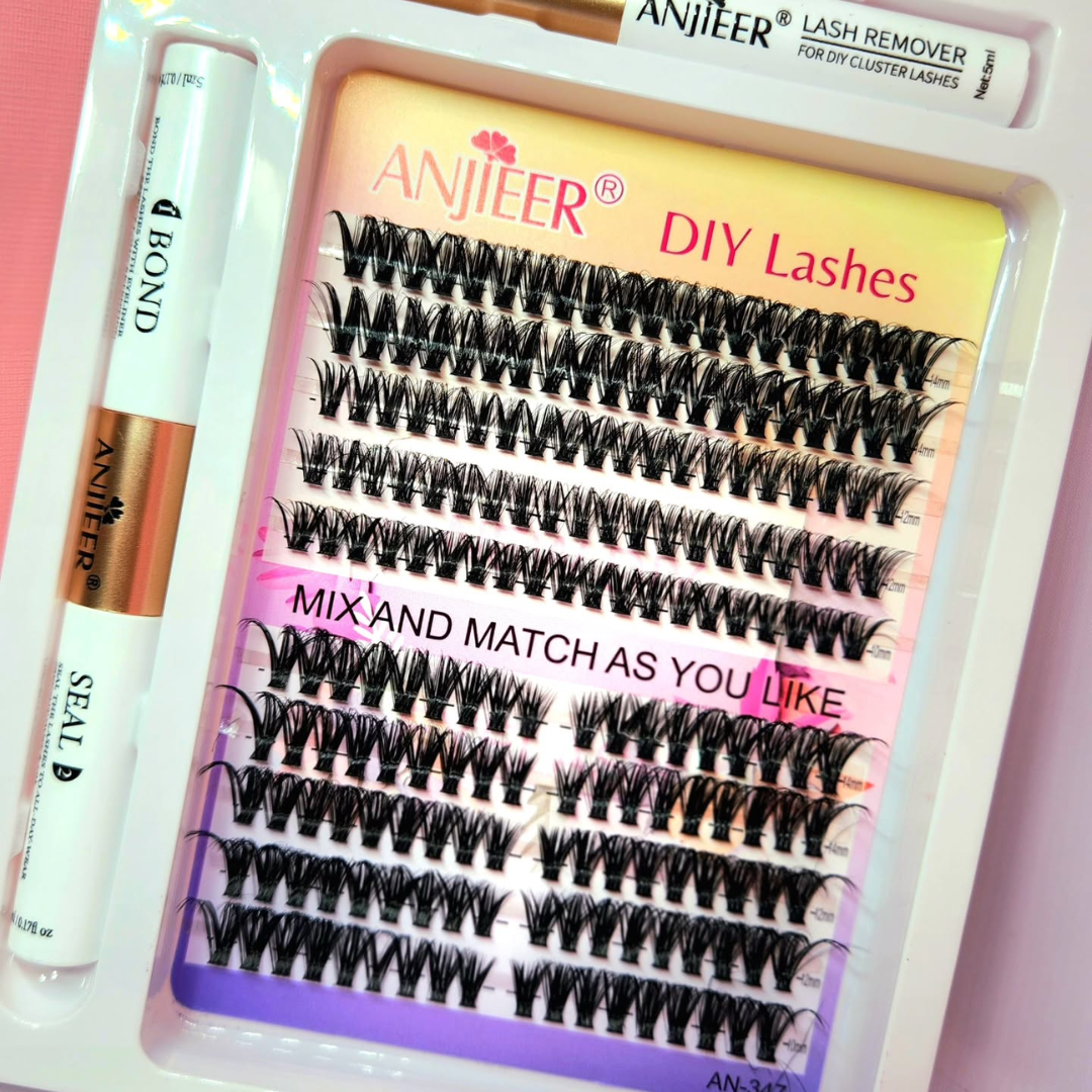 KIT DE PESTAÑAS ANJIEER DIY LASHES - Extensiones profesionales en minutos desde casa
