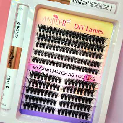 KIT DE PESTAÑAS ANJIEER DIY LASHES - Extensiones profesionales en minutos desde casa
