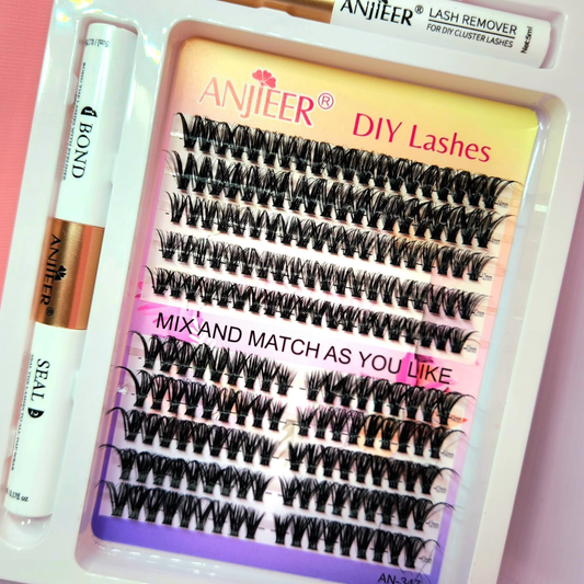 KIT DE PESTAÑAS ANJIEER DIY LASHES - Extensiones profesionales en minutos desde casa