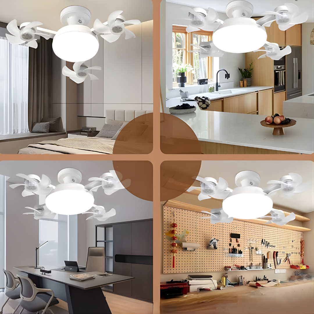 BOMBILLO VENTILADOR TRIPLE – Ilumina, refresca y ahorra espacio en un solo dispositivo