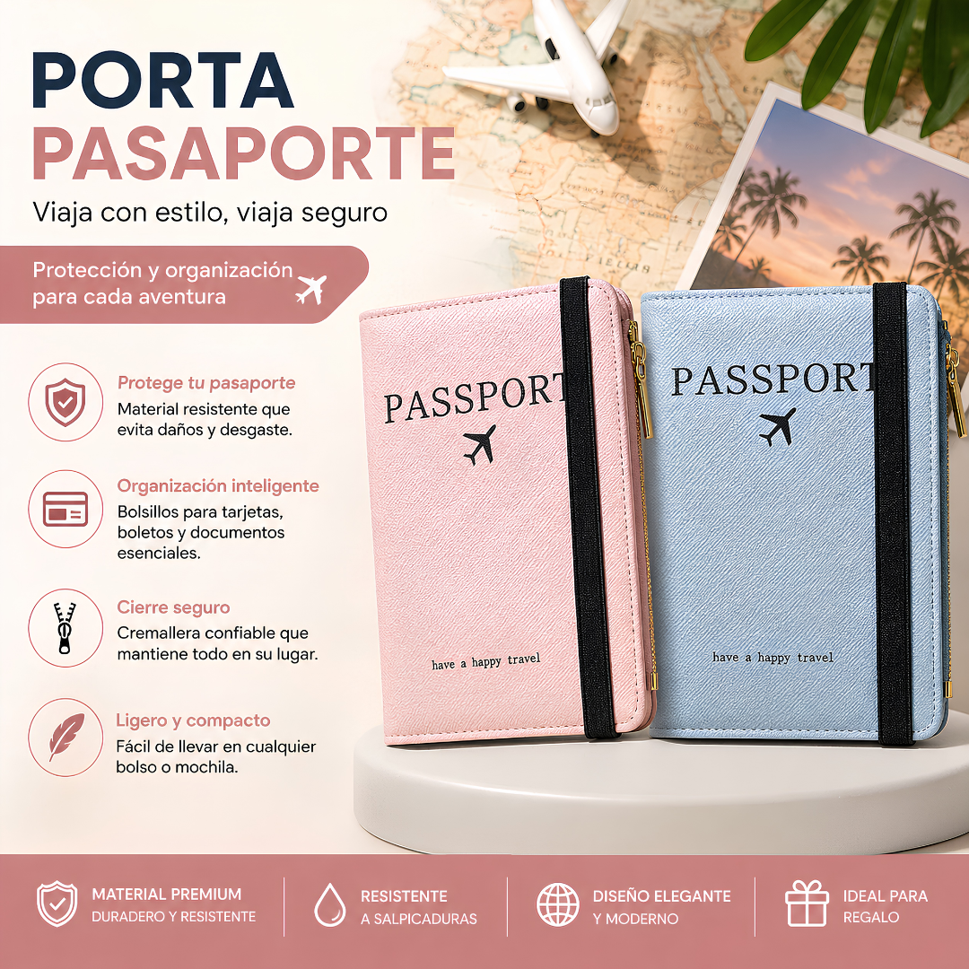 PORTA PASAPORTE – Documentos, tarjetas y seguridad en un solo lugar