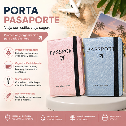PORTA PASAPORTE – Documentos, tarjetas y seguridad en un solo lugar