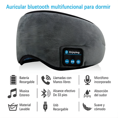 ANTIFAZ BLUETOOTH CON AUDÍFONOS – Descanso profundo, música relajante y confort total al dormir