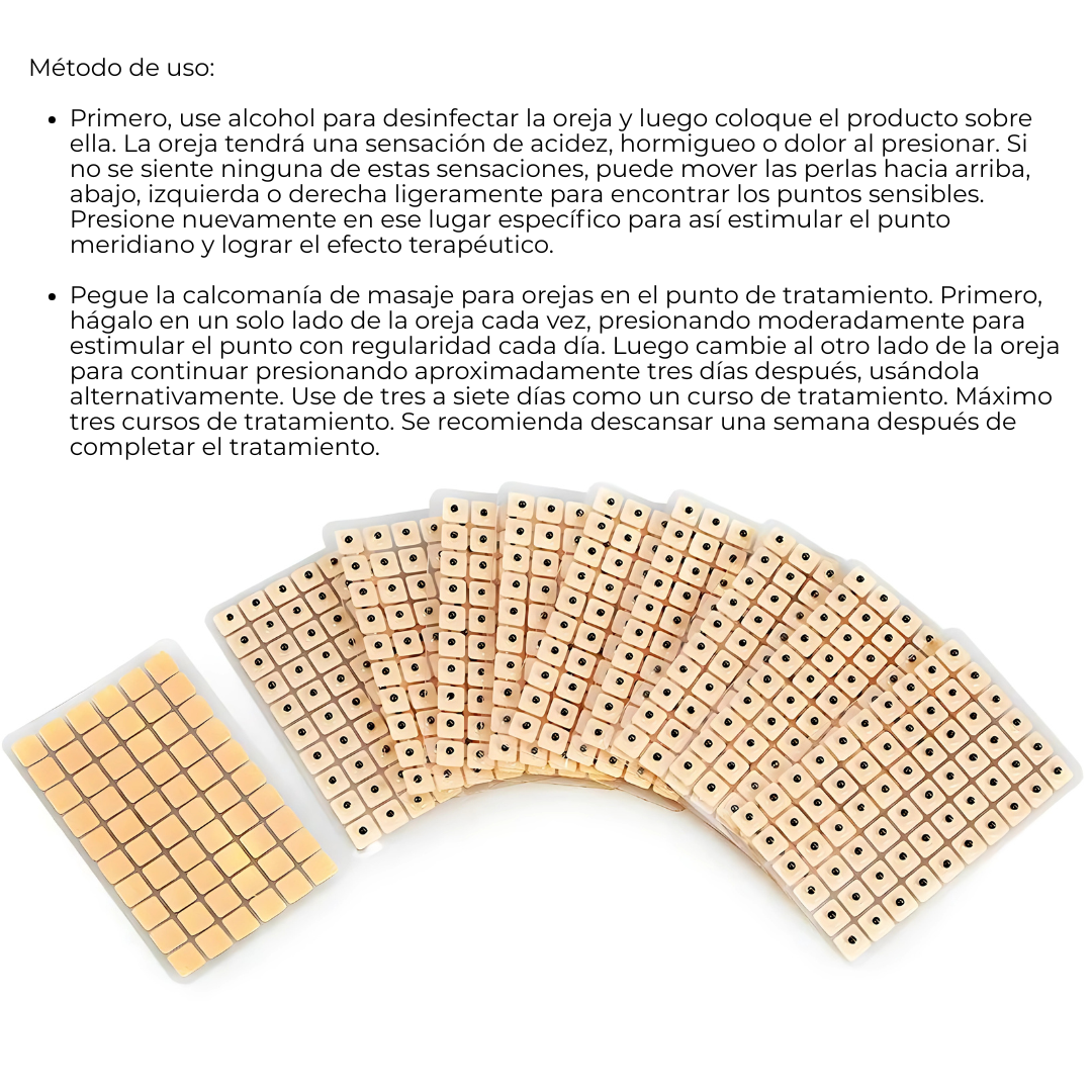BALINES MAGNÉTICOS PARA ACUPUNTURA (240 PARCHES) – Alivio natural con estimulación auricular sin agujas