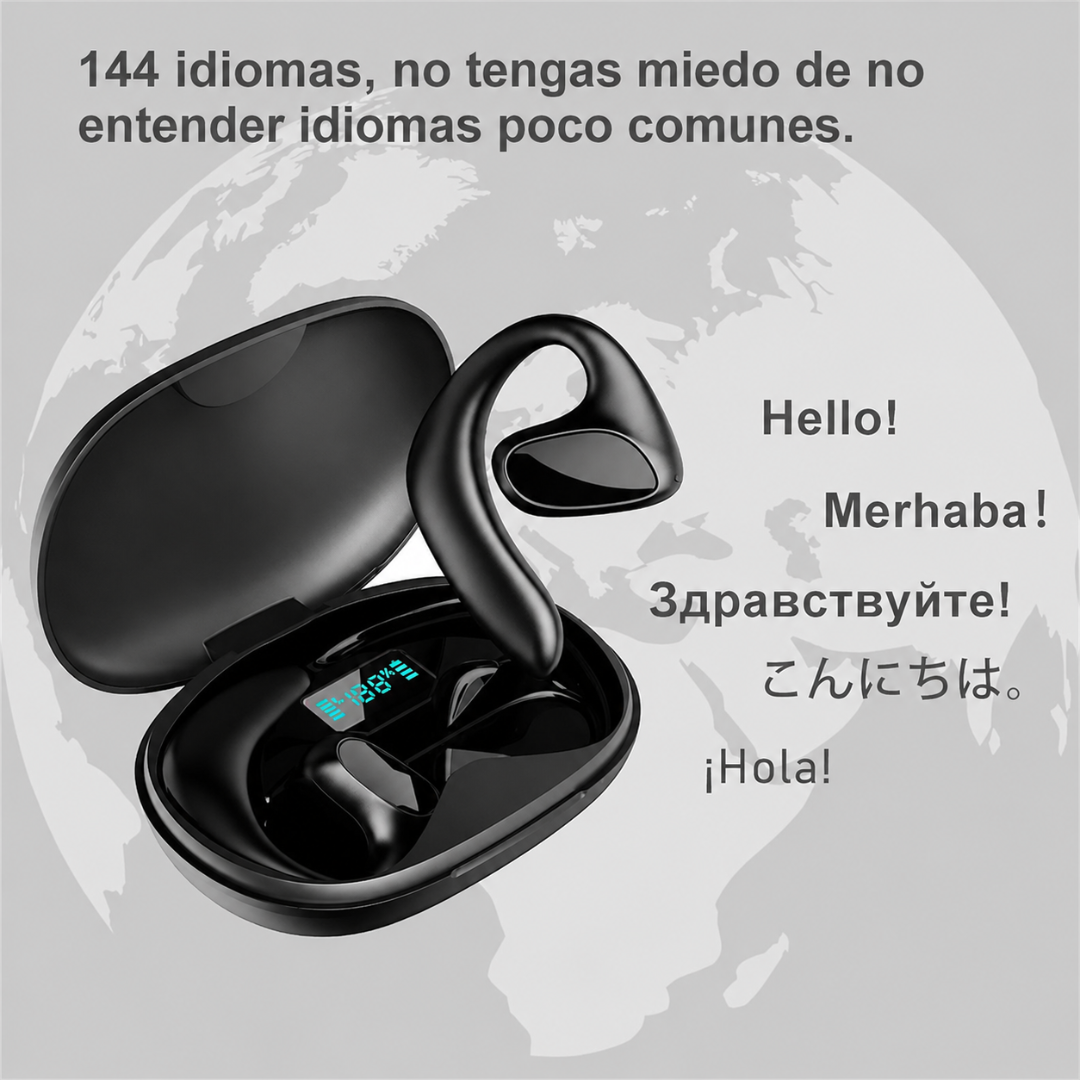 AUDIFONO CON MICROFONO Y AUDIO TRADUCTOR — Música, llamadas y traducción en tiempo real, todo en el mismo audífono