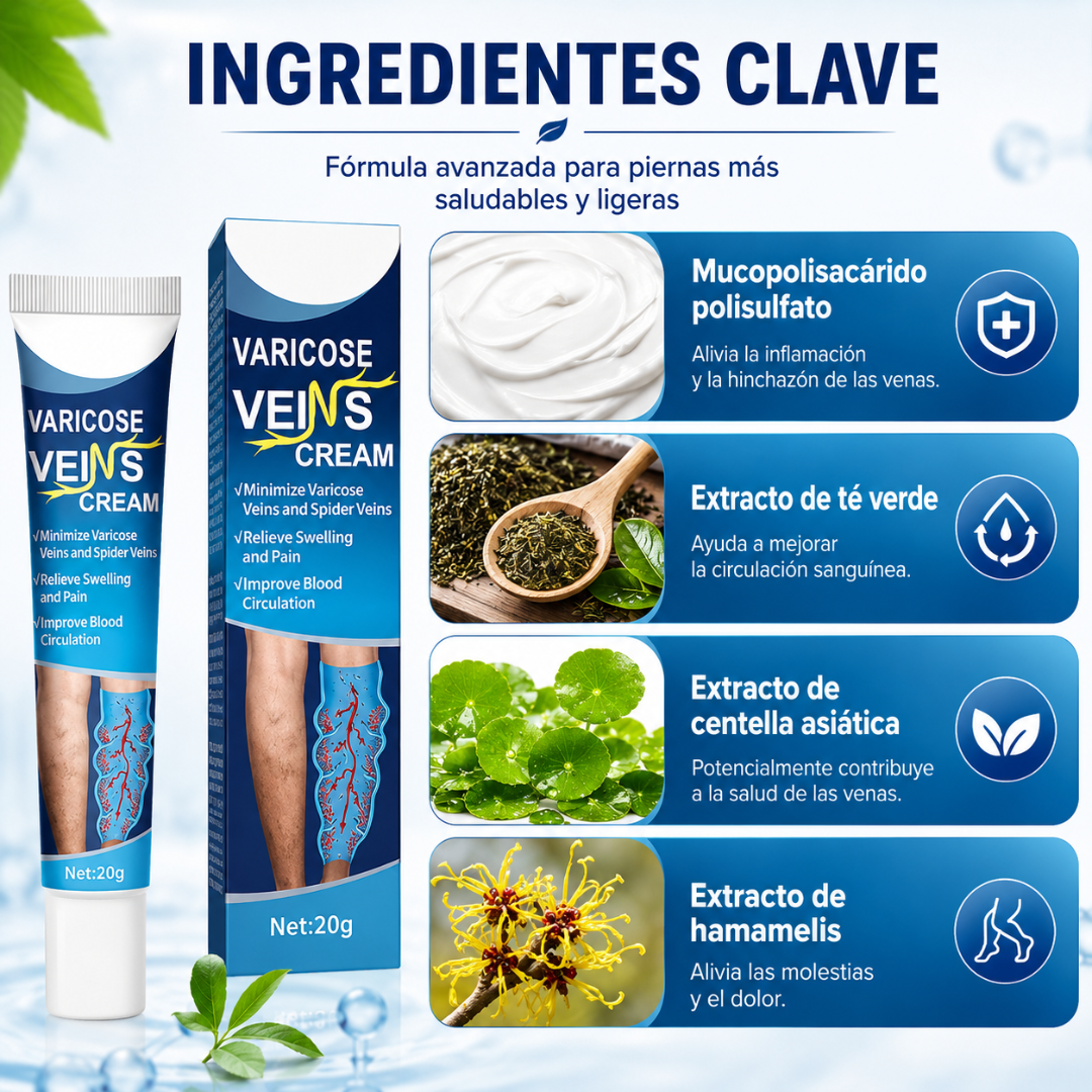 CREMA PARA ALIVIAR LAS VARICES – Alivio para piernas cansadas