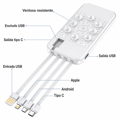 BATERIA DE EMERGENCIA POWER BANK 10000 SAFETY PROTECTION BLANCO - Energía de emergencia para tus dispositivos cuando más la necesitas