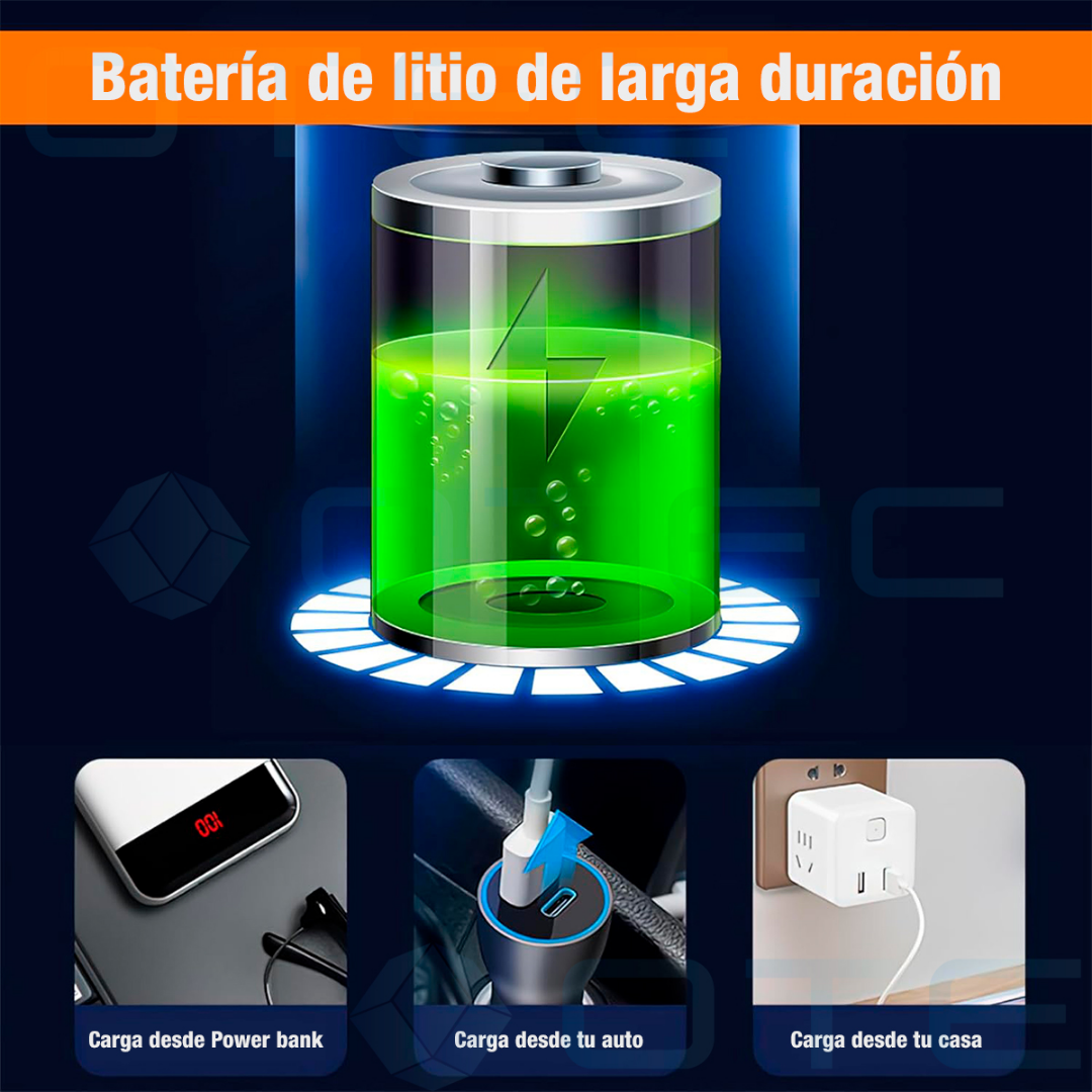 COMPRESOR DE AIRE ELÉCTRICO INALÁMBRICO – Inflado rápido, presión precisa y asistencia en cualquier lugar