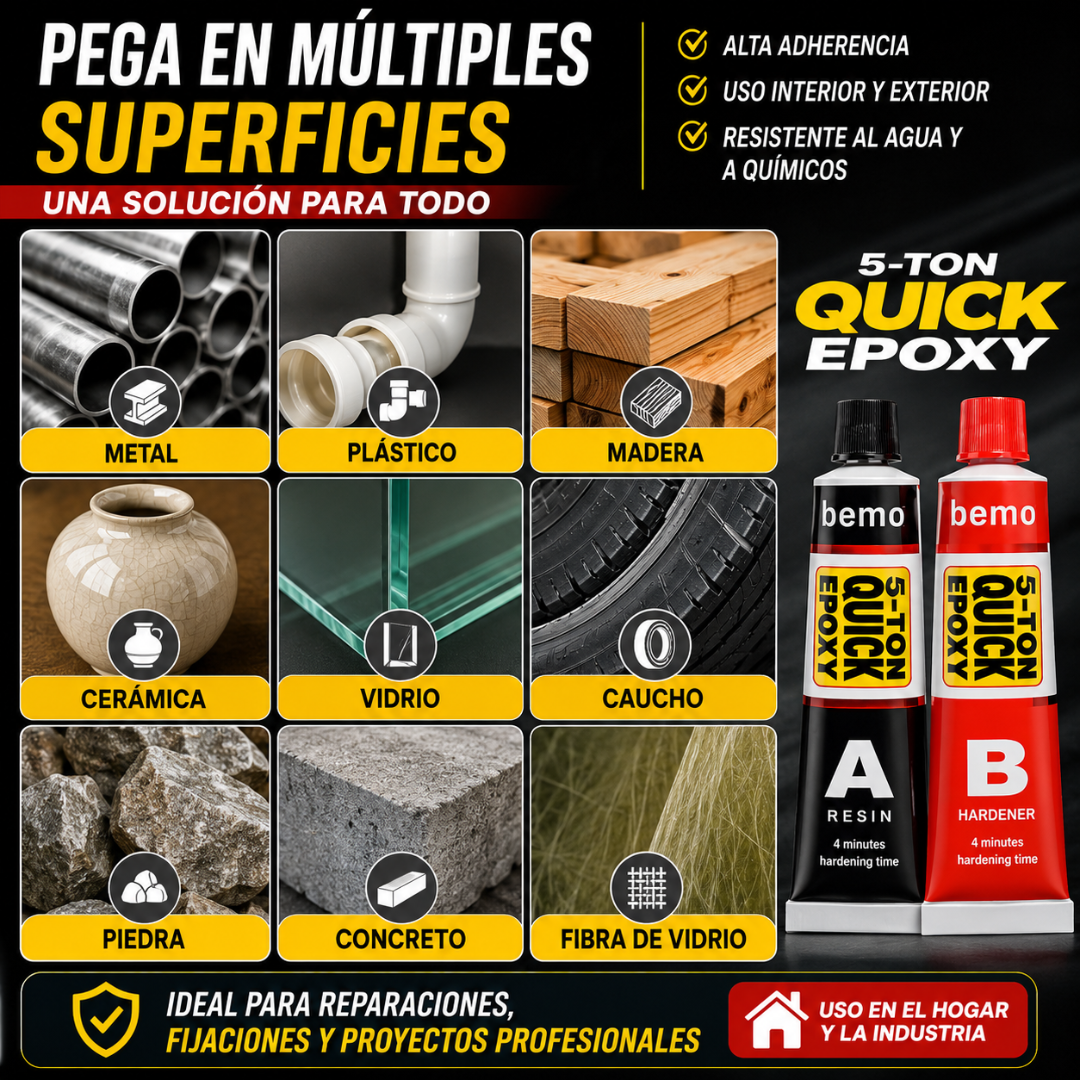 PEGAMENTO EPÓXICO QUICK 3 - Unión tipo soldadura